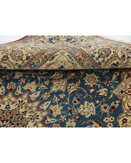 Isfahan 3' 5" X 5' 2" Hand Knotted Wool & Silk Rug 3' 5" X 5' 2" (104 X 158) / Blue / Wool & Silk