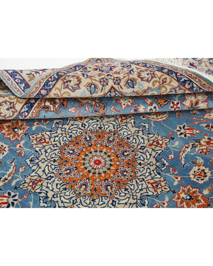 Isfahan 3' 6" X 5' 4" Hand Knotted Wool & Silk Rug 3' 6" X 5' 4" (107 X 162) / Blue / Wool & Silk