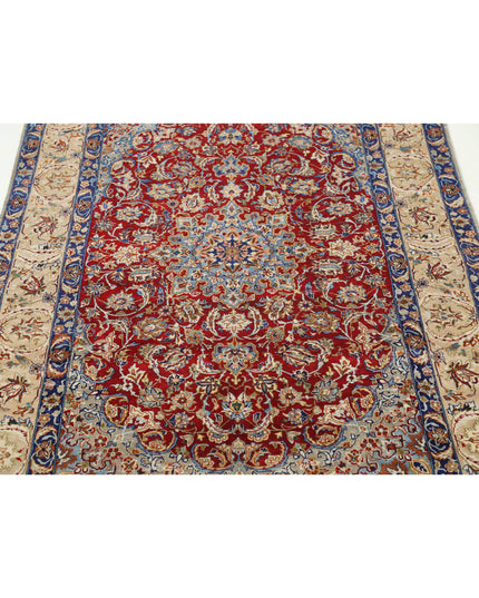 Isfahan 3' 7" X 5' 8" Hand Knotted Wool & Silk Rug 3' 7" X 5' 8" (109 X 173) / Red / Wool & Silk