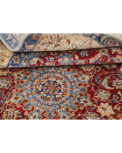 Isfahan 3' 7" X 5' 8" Hand Knotted Wool & Silk Rug 3' 7" X 5' 8" (109 X 173) / Red / Wool & Silk