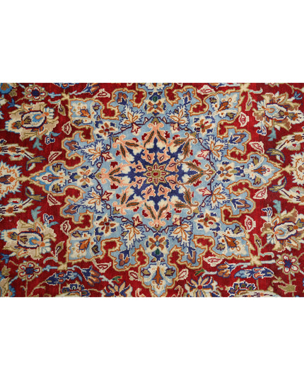 Isfahan 3' 7" X 5' 8" Hand Knotted Wool & Silk Rug 3' 7" X 5' 8" (109 X 173) / Red / Wool & Silk