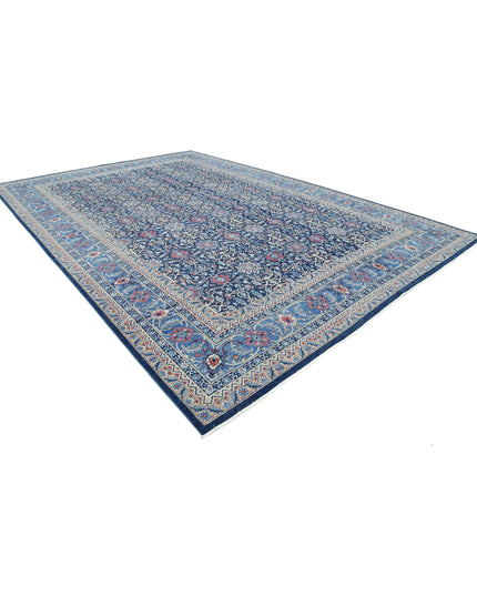 Jasmine 11' 10" X 17' 7" Hand Knotted Wool Rug 11' 10" X 17' 7" (361 X 536) / Blue / Wool