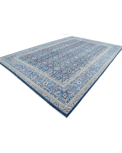 Jasmine 11' 10" X 17' 7" Hand Knotted Wool Rug 11' 10" X 17' 7" (361 X 536) / Blue / Wool