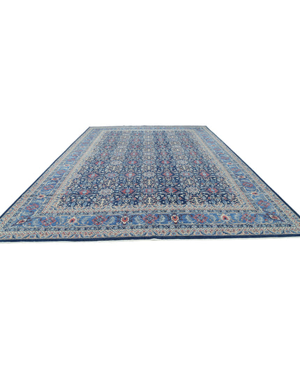 Jasmine 11' 10" X 17' 7" Hand Knotted Wool Rug 11' 10" X 17' 7" (361 X 536) / Blue / Wool