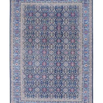 Jasmine 11' 10" X 17' 7" Hand Knotted Wool Rug 11' 10" X 17' 7" (361 X 536) / Blue / Wool