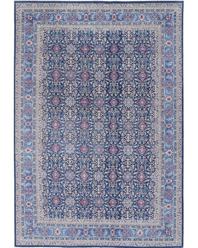 Jasmine 11' 10" X 17' 7" Hand Knotted Wool Rug 11' 10" X 17' 7" (361 X 536) / Blue / Wool