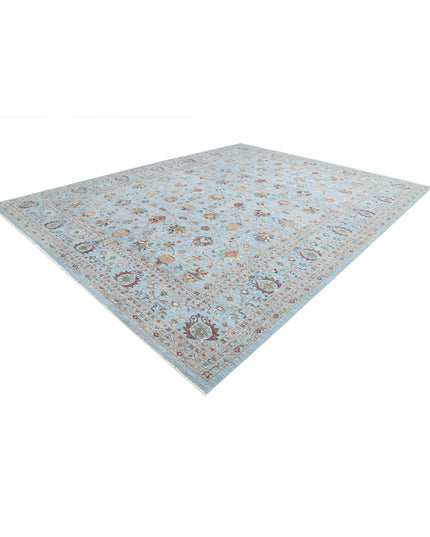 Jasmine 11' 9" X 14' 10" Hand Knotted Wool Rug 11' 9" X 14' 10" (358 X 452) / Blue / Wool