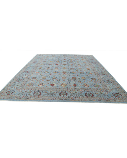 Jasmine 11' 9" X 14' 10" Hand Knotted Wool Rug 11' 9" X 14' 10" (358 X 452) / Blue / Wool