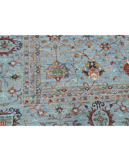 Jasmine 11' 9" X 14' 10" Hand Knotted Wool Rug 11' 9" X 14' 10" (358 X 452) / Blue / Wool