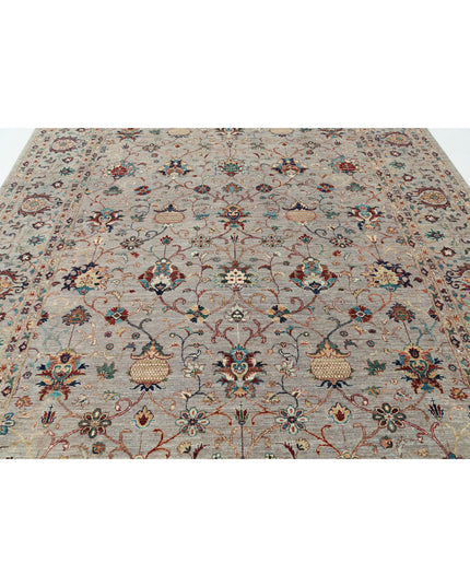 Jasmine 8' 10" X 12' 1" Hand Knotted Wool Rug 8' 10" X 12' 1" (269 X 368) / Grey / Wool