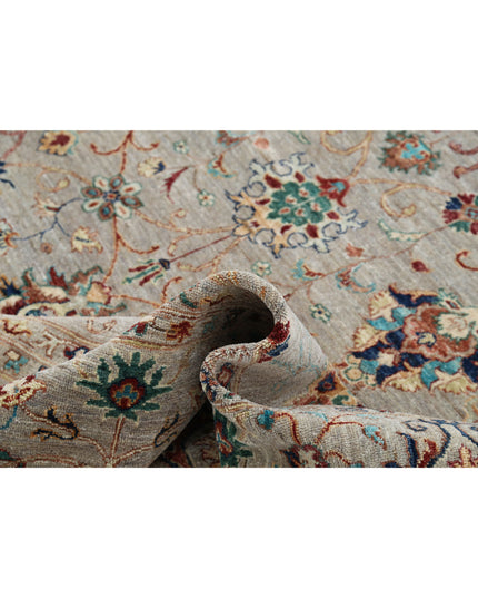 Jasmine 8' 10" X 12' 1" Hand Knotted Wool Rug 8' 10" X 12' 1" (269 X 368) / Grey / Wool