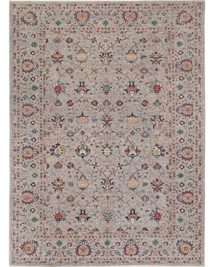 Jasmine 8' 10" X 12' 1" Hand Knotted Wool Rug 8' 10" X 12' 1" (269 X 368) / Grey / Wool