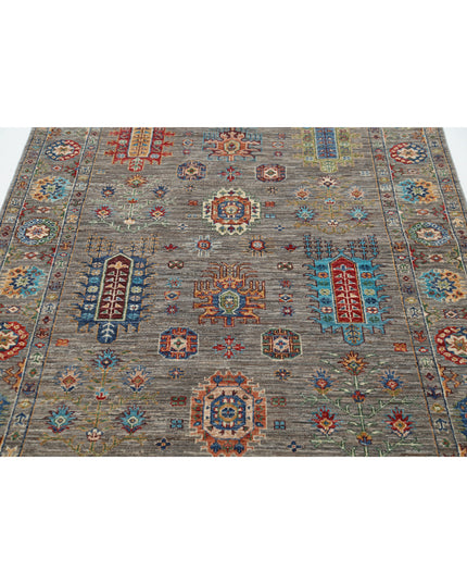 Jasmine 4' 2" X 6' 5" Hand Knotted Wool Rug 4' 2" X 6' 5" (127 X 196) / Grey / Wool