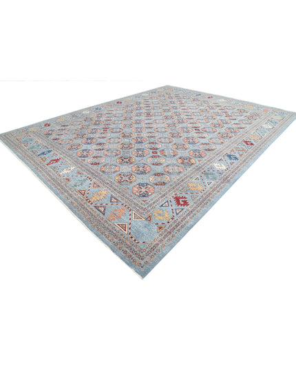 Jasmine 11' 11" X 15' 8" Hand Knotted Wool Rug 11' 11" X 15' 8" (363 X 478) / Blue / Wool