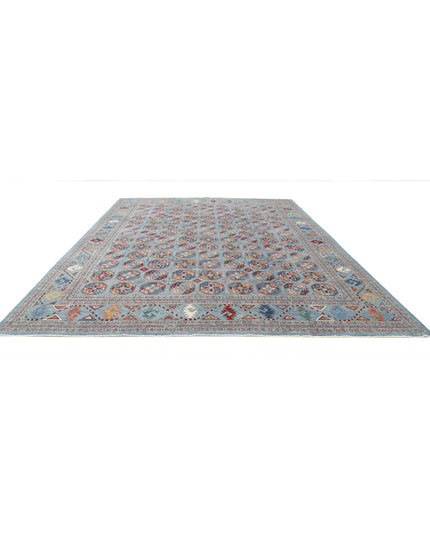 Jasmine 11' 11" X 15' 8" Hand Knotted Wool Rug 11' 11" X 15' 8" (363 X 478) / Blue / Wool