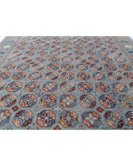 Jasmine 11' 11" X 15' 8" Hand Knotted Wool Rug 11' 11" X 15' 8" (363 X 478) / Blue / Wool