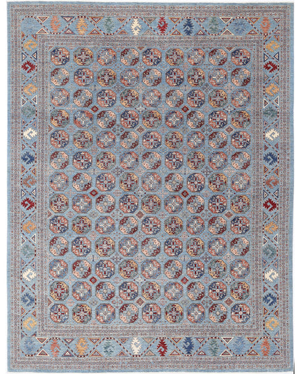 Jasmine 11' 11" X 15' 8" Hand Knotted Wool Rug 11' 11" X 15' 8" (363 X 478) / Blue / Wool