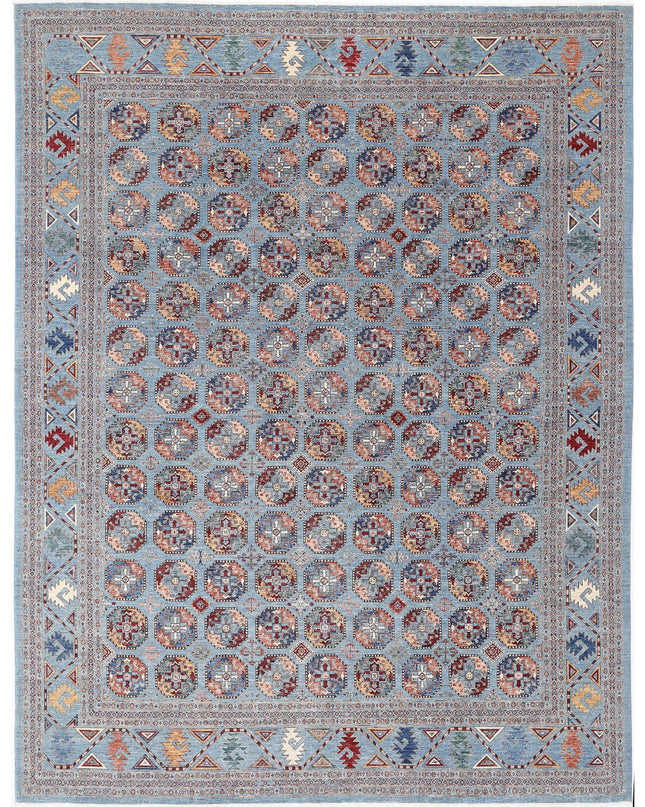 Jasmine 11' 11" X 15' 8" Hand Knotted Wool Rug 11' 11" X 15' 8" (363 X 478) / Blue / Wool