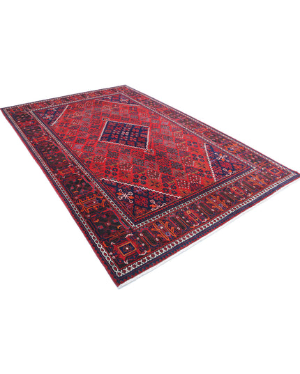 Josheghan 7' 0" X 10' 7" Hand Knotted Wool Rug 7' 0" X 10' 7" (213 X 322) / Red / Wool