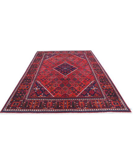 Josheghan 7' 0" X 10' 7" Hand Knotted Wool Rug 7' 0" X 10' 7" (213 X 322) / Red / Wool