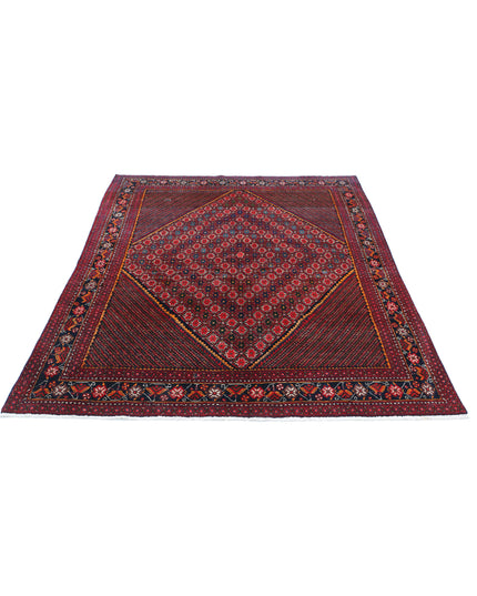 Josheghan 5' 0" X 6' 7" Hand Knotted Wool Rug 5' 0" X 6' 7" (152 X 201) / Red / Wool
