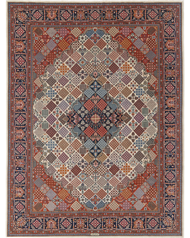 Josheghan 9' 0" X 11' 9" Hand Knotted Wool Rug 9' 0" X 11' 9" (274 X 358) / Ivory / Wool