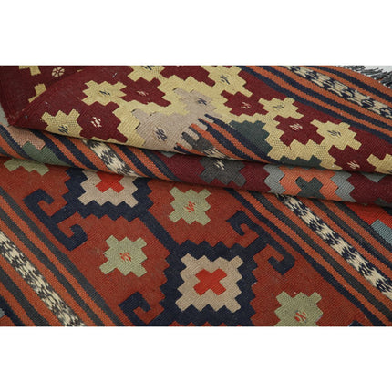 Kafkaas Kilim 4' 9" X 6' 3" Wool Hand-Woven Kilim 4' 9" X 6' 3" (145 X 191) / Multi / Multi