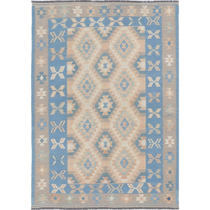 Kafkaas Kilim Hand-Woven Wool Kilim IVA0001594 - Natalia Rugs