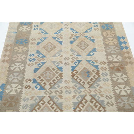 Kafkaas Kilim 4' 9" X 6' 8" Wool Hand-Woven Kilim 4' 9" X 6' 8" (145 X 203) / Multi / Multi