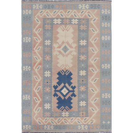 Kafkaas Kilim Hand-Woven Wool Kilim IVA0001623 - Natalia Rugs