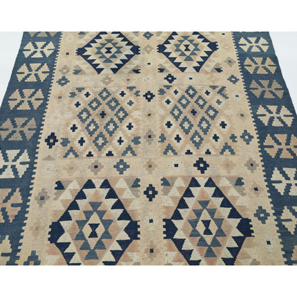 Kafkaas Kilim 4' 11" X 6' 7" Wool Hand-Woven Kilim 4' 11" X 6' 7" (150 X 201) / Multi / Multi