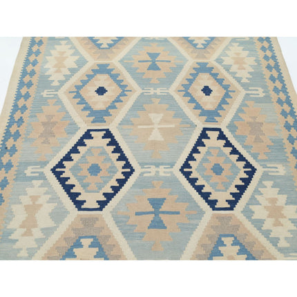 Kafkaas Kilim 5' 2" X 7' 2" Wool Hand-Woven Kilim 5' 2" X 7' 2" (157 X 218) / Multi / Multi