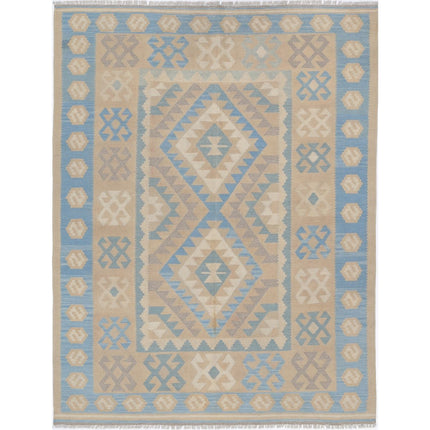 Kafkaas Kilim Hand-Woven Wool Kilim IVA0001945 - Natalia Rugs