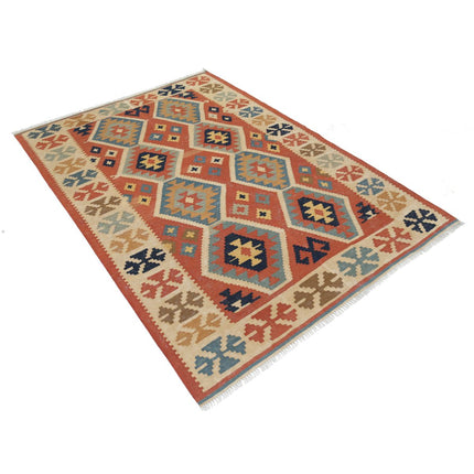 Kafkaas Kilim 4' 11" X 6' 8" Wool Hand-Woven Kilim 4' 11" X 6' 8" (150 X 203) / Multi / Multi