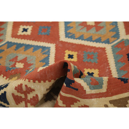 Kafkaas Kilim 4' 11" X 6' 8" Wool Hand-Woven Kilim 4' 11" X 6' 8" (150 X 203) / Multi / Multi