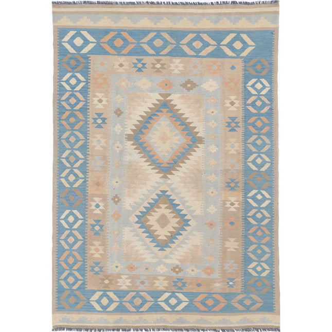 Kafkaas Kilim Hand-Woven Wool Kilim IVA0002125 - Natalia Rugs