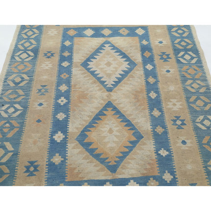 Kafkaas Kilim 4' 9" X 6' 8" Wool Hand-Woven Kilim 4' 9" X 6' 8" (145 X 203) / Multi / Multi