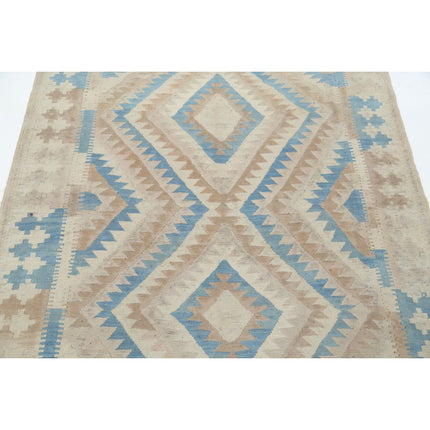 Kafkaas Kilim 4' 7" X 6' 5" Wool Hand-Woven Kilim 4' 7" X 6' 5" (140 X 196) / Multi / Multi