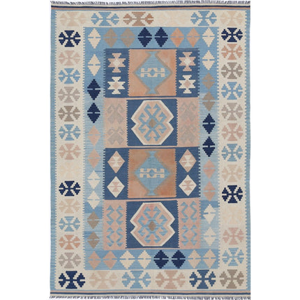 Kafkaas Kilim Hand-Woven Wool Kilim IVA0002167 - Natalia Rugs