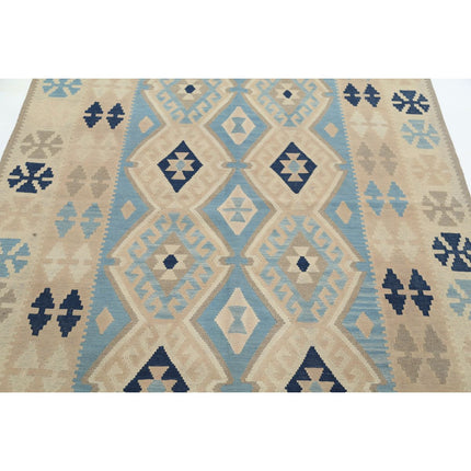 Kafkaas Kilim 5' 2" X 7' 2" Wool Hand-Woven Kilim 5' 2" X 7' 2" (157 X 218) / Multi / Multi