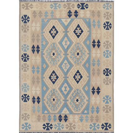 Kafkaas Kilim Hand-Woven Wool Kilim IVA0002187 - Natalia Rugs