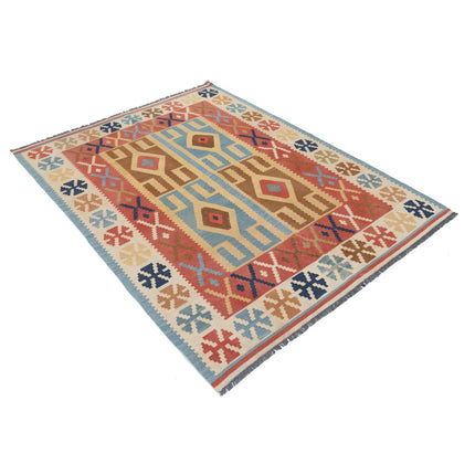 Kafkaas Kilim 5' 0" X 6' 6" Wool Hand-Woven Kilim 5' 0" X 6' 6" (152 X 198) / Multi / Multi