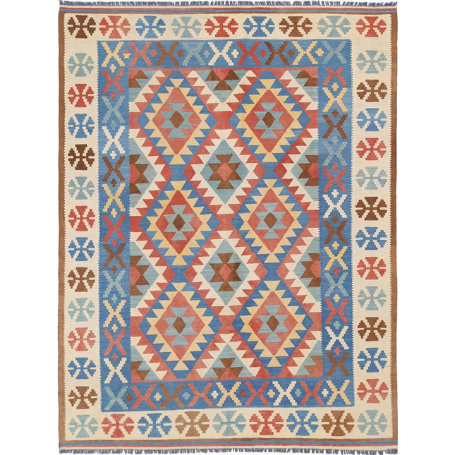 Kafkaas Kilim Hand-Woven Wool Kilim IVA0002294 - Natalia Rugs