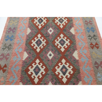 Kafkaas Kilim 5' 0" X 6' 3" Wool Hand-Woven Kilim 5' 0" X 6' 3" (152 X 191) / Multi / Multi