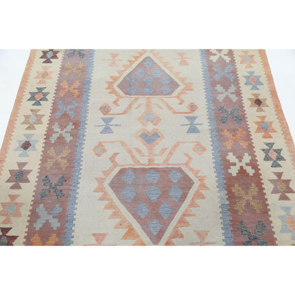 Kafkaas Kilim 4' 11" X 6' 8" Wool Hand-Woven Kilim 4' 11" X 6' 8" (150 X 203) / Multi / Multi