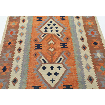 Kafkaas Kilim 4' 11" X 6' 8" Wool Hand-Woven Kilim 4' 11" X 6' 8" (150 X 203) / Multi / Multi