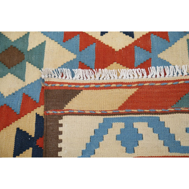 Kafkaas Kilim 6' 7" X 9' 11" Wool Hand-Woven Kilim 6' 7" X 9' 11" (201 X 302) / Multi / Multi