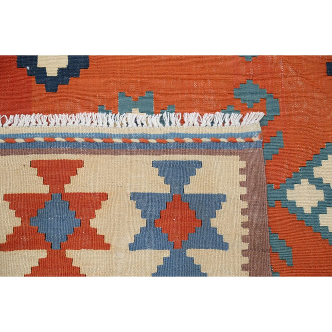 Kafkaas Kilim 6' 3" X 9' 8" Wool Hand-Woven Kilim 6' 3" X 9' 8" (191 X 295) / Multi / Multi