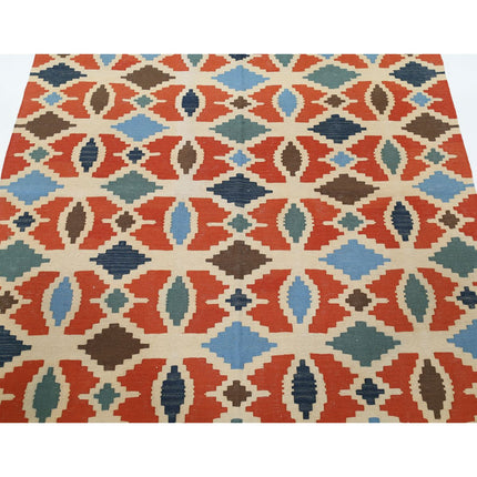 Kafkaas Kilim 4' 11" X 7' 0" Wool Hand-Woven Kilim 4' 11" X 7' 0" (150 X 213) / Multi / Multi