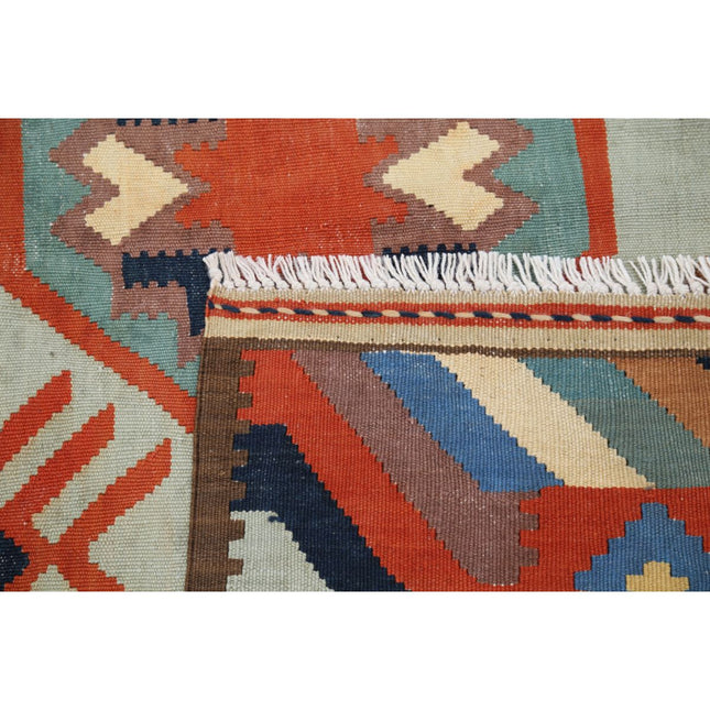 Kafkaas Kilim 4' 8" X 6' 7" Wool Hand-Woven Kilim 4' 8" X 6' 7" (142 X 201) / Multi / Multi